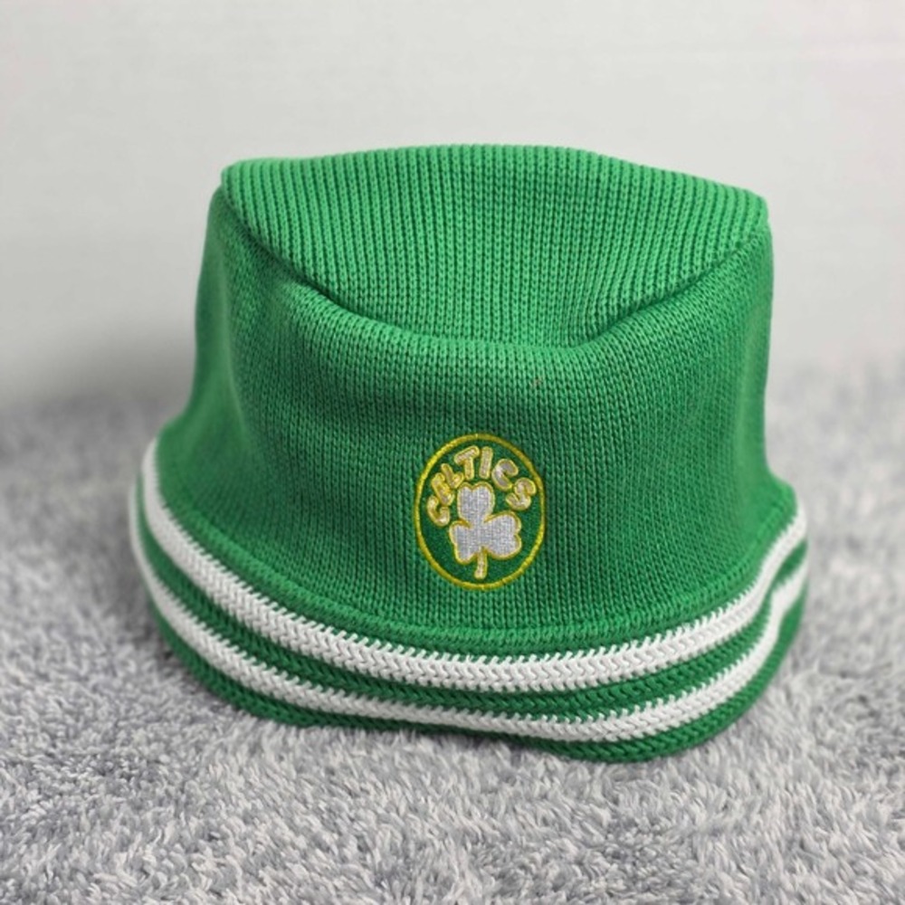 Mitchell‎ & Ness Boston Celtics NBA Knucket Knit Bucket Hat Cap Green White NEW